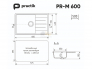 Мойка Practik PR-M 600-001 белый камень