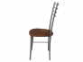 Стул Лайт ДХ-5 на серебряном каркасе обивка коричневый