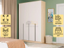 Шкаф Монблан New распашной 1600 4-х дверный Дуб сонома-Белый Шагрень