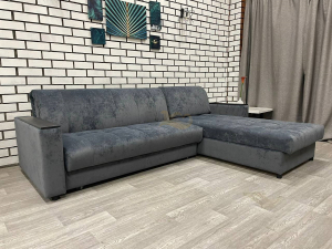Диван Аккордеон 1600 с оттоманкой Stil grey накладки МДФ