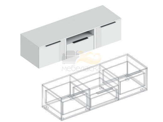 Тумба ТВ 1600 Вита белый лофт