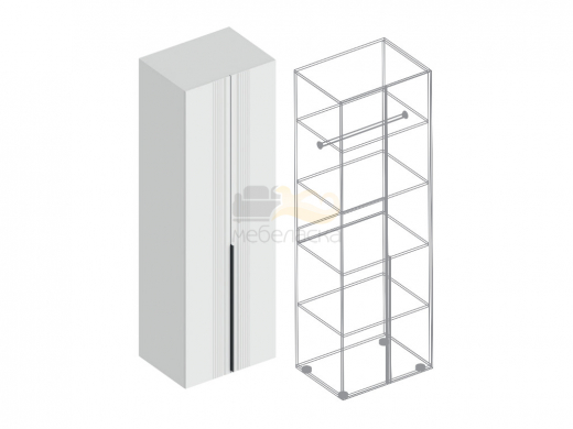 Шкаф Вита 2-створки с полками белый лофт