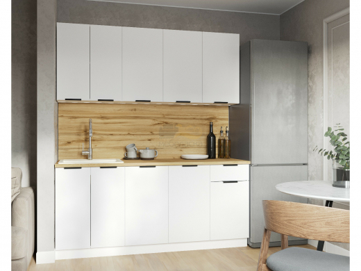 Кухонный гарнитур Эстетик 1800 мм МДФ Вотан/Белый